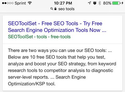 Mobile SERP